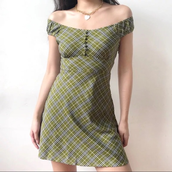 🌿Green Nova Check Dress🌿 - Picture 3 of 4